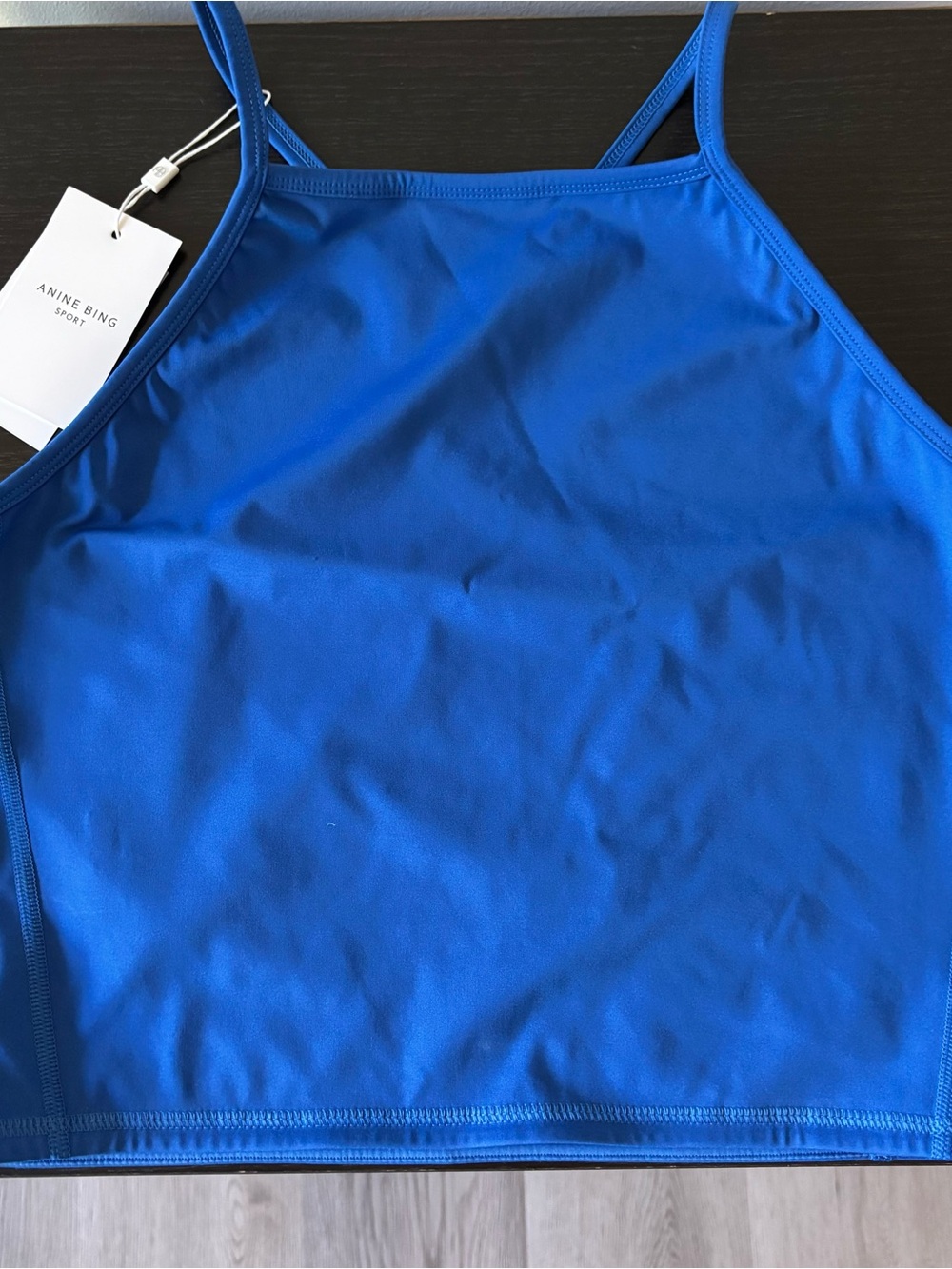 Anine Bing Sport Blue Slim-Strap Cropped Tank - XL - New